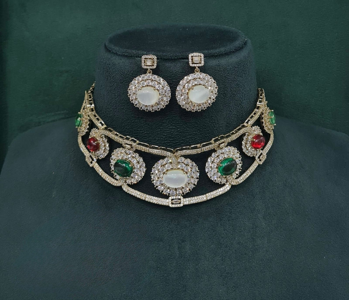 Cz GK Choker 07902 - KRISHNA'S SWETA JEWELLERY