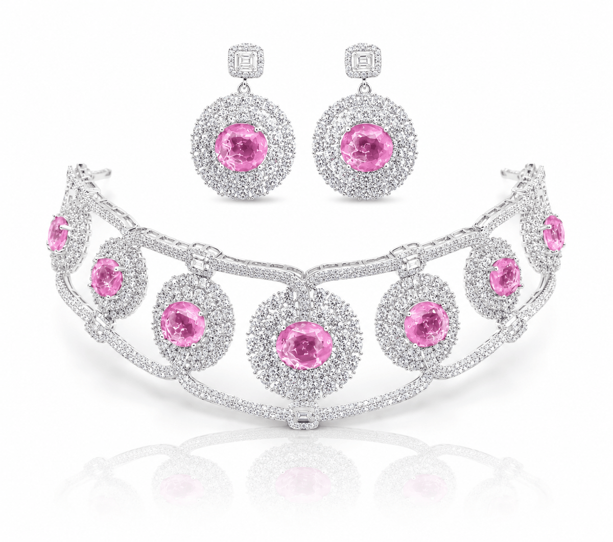 Cz GK Choker 07902 - KRISHNA'S SWETA JEWELLERY