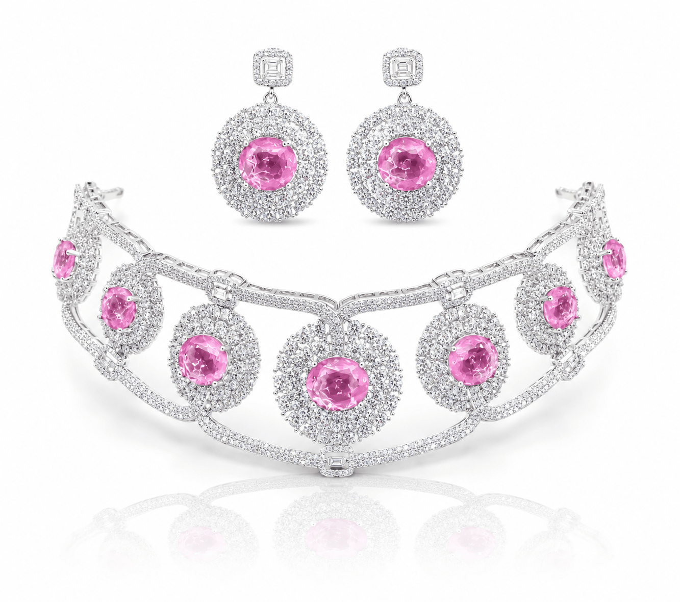 Cz GK Choker 07902 - KRISHNA'S SWETA JEWELLERY