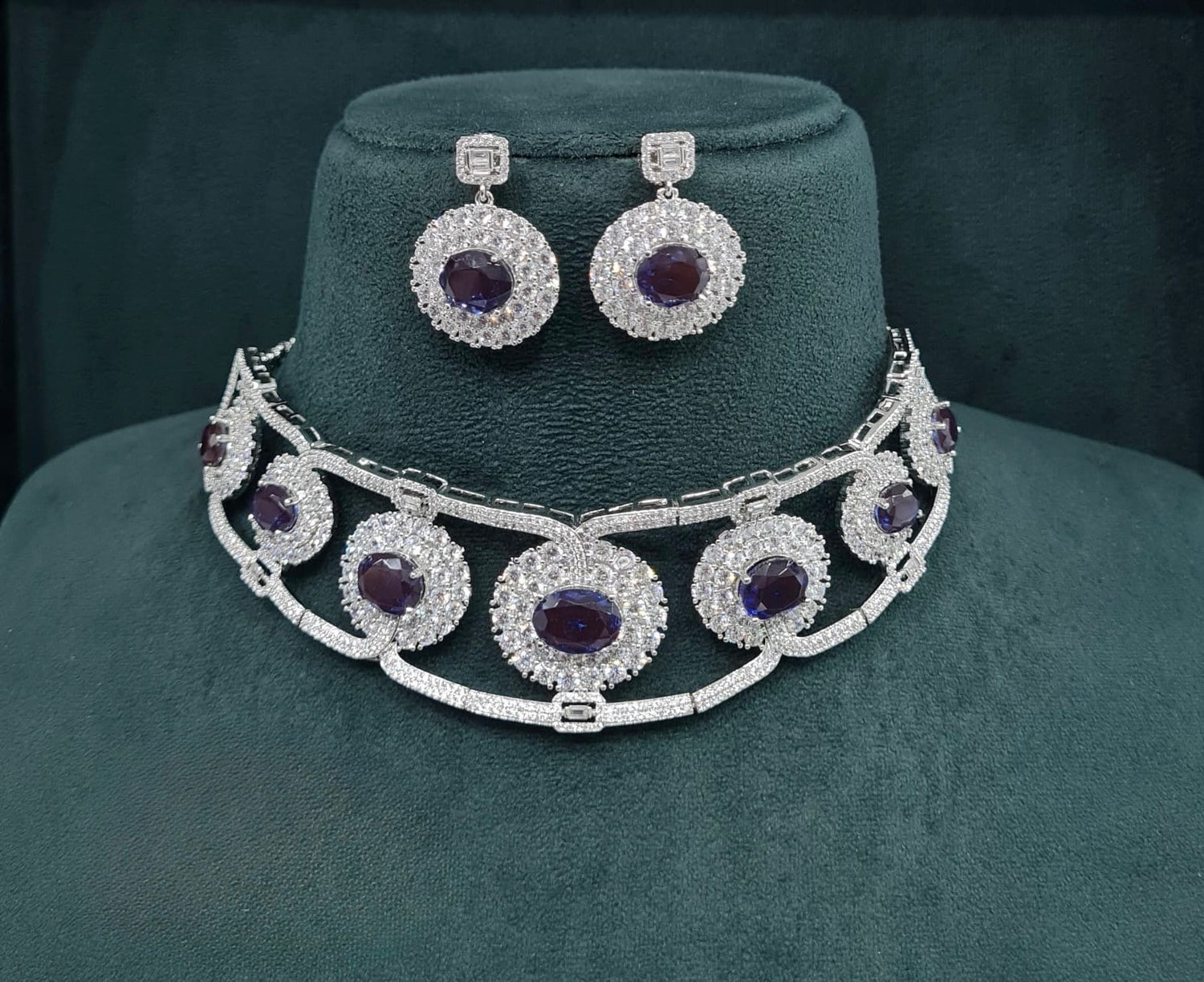 Cz GK Choker 07902 - KRISHNA'S SWETA JEWELLERY