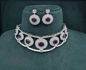 Cz GK Choker 07902 - KRISHNA'S SWETA JEWELLERY