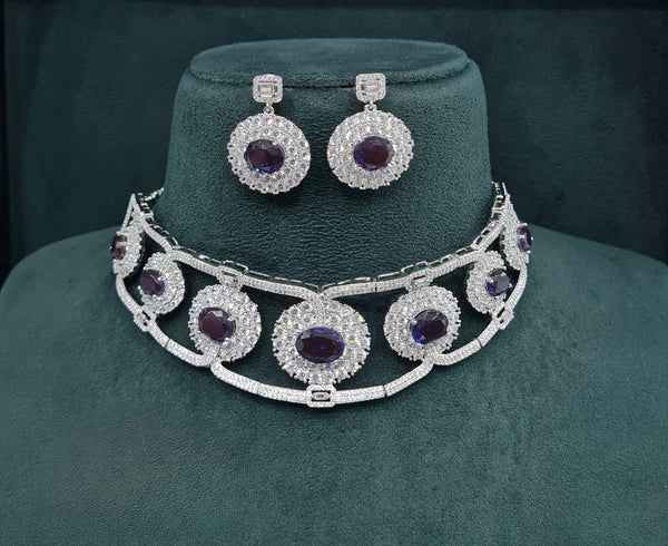 Cz GK Choker 07902 - KRISHNA'S SWETA JEWELLERY