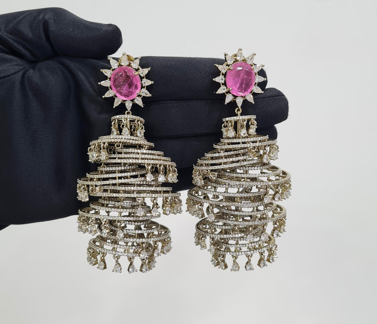 Cz Jhumki 09063 - KRISHNA'S SWETA JEWELLERY