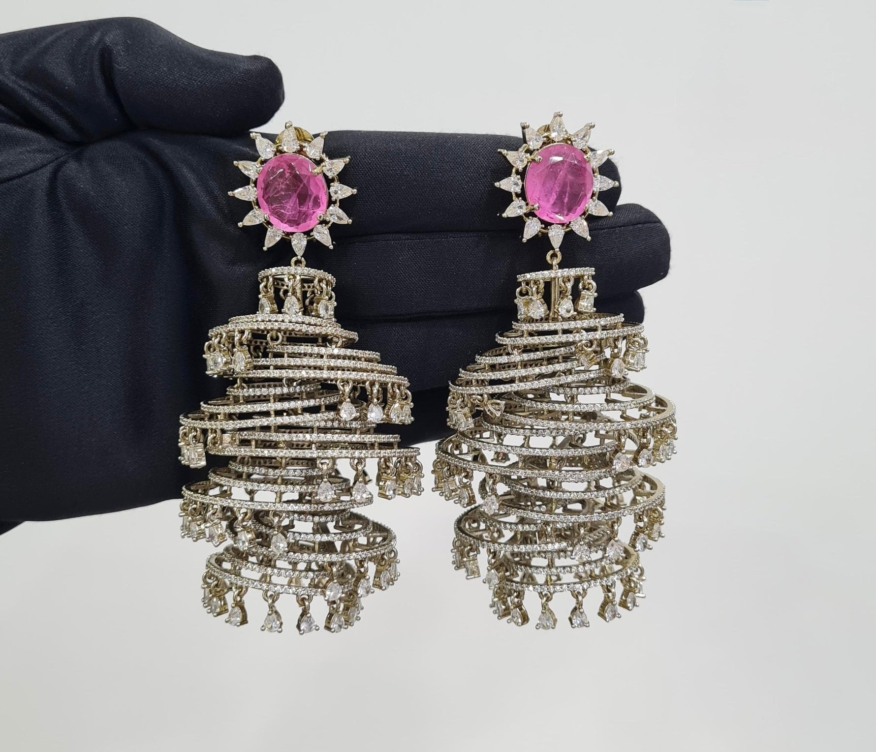 Cz Jhumki 09063 - KRISHNA'S SWETA JEWELLERY
