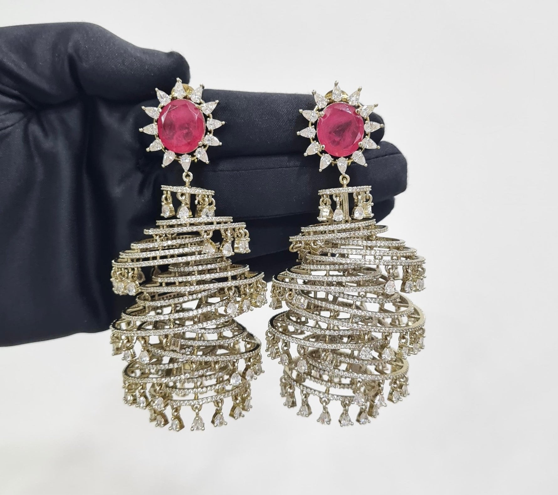 Cz Jhumki 09063 - KRISHNA'S SWETA JEWELLERY