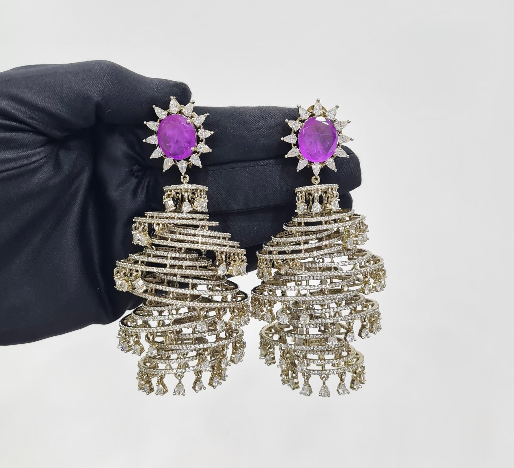Cz Jhumki 09063 - KRISHNA'S SWETA JEWELLERY