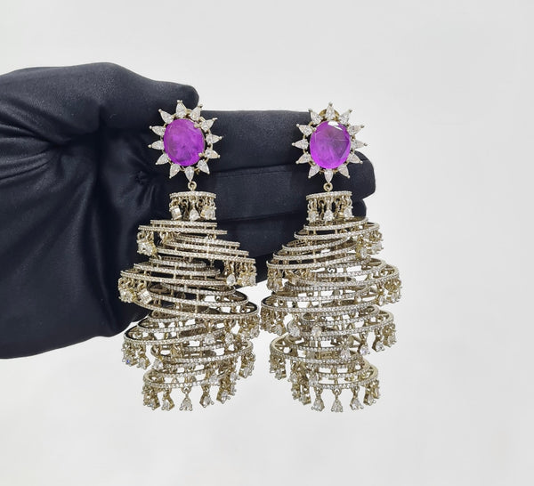 Cz Jhumki 09063 - KRISHNA'S SWETA JEWELLERY