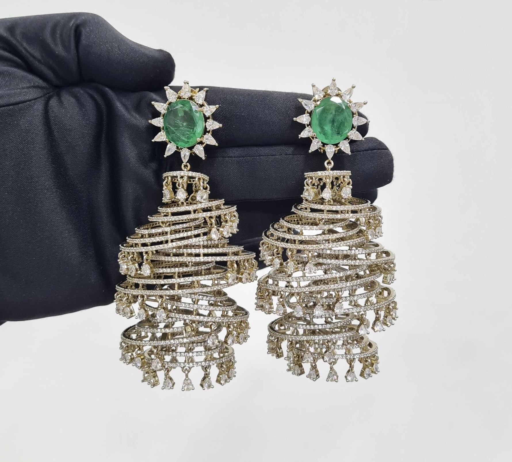 Cz Jhumki 09063 - KRISHNA'S SWETA JEWELLERY