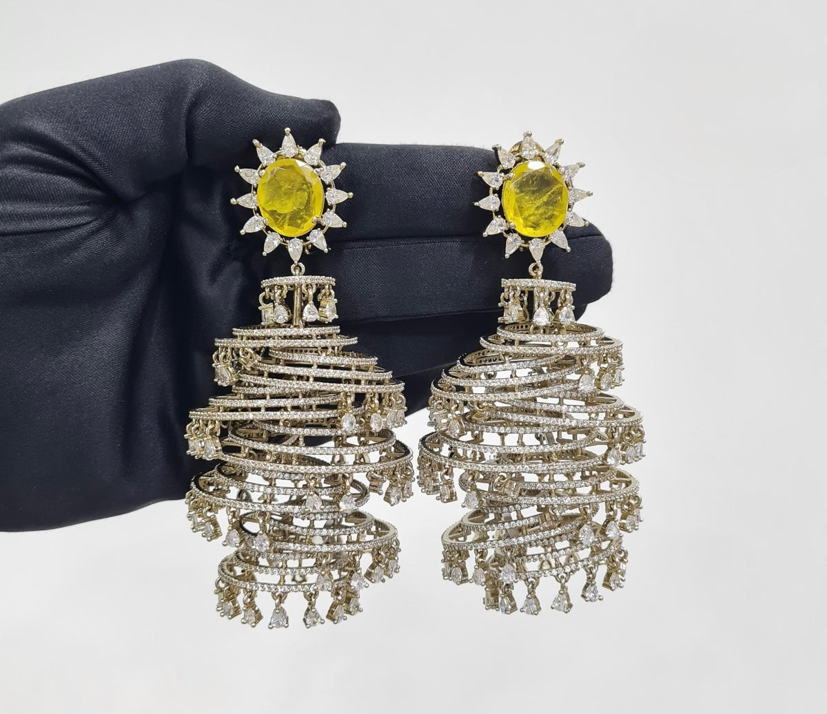 Cz Jhumki 09063 - KRISHNA'S SWETA JEWELLERY
