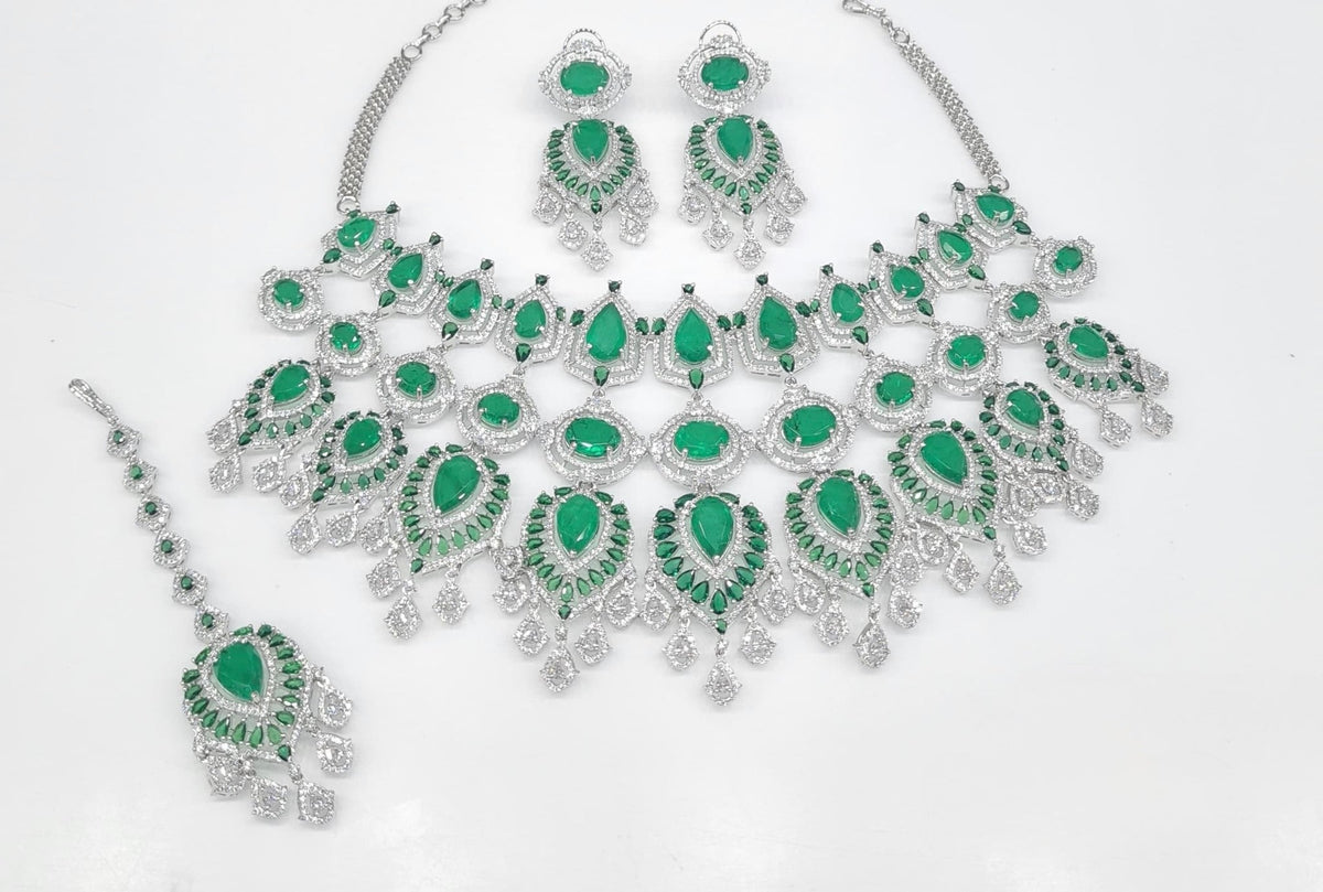 Cz Maharani Bride Set 07903 - KRISHNA'S SWETA JEWELLERY