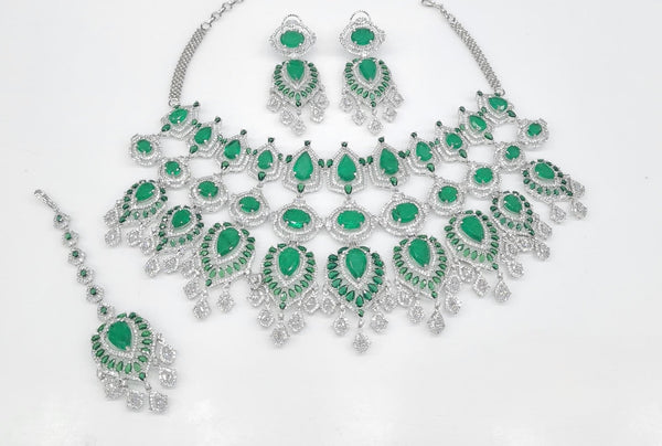 Cz Maharani Bride Set 07903 - KRISHNA'S SWETA JEWELLERY