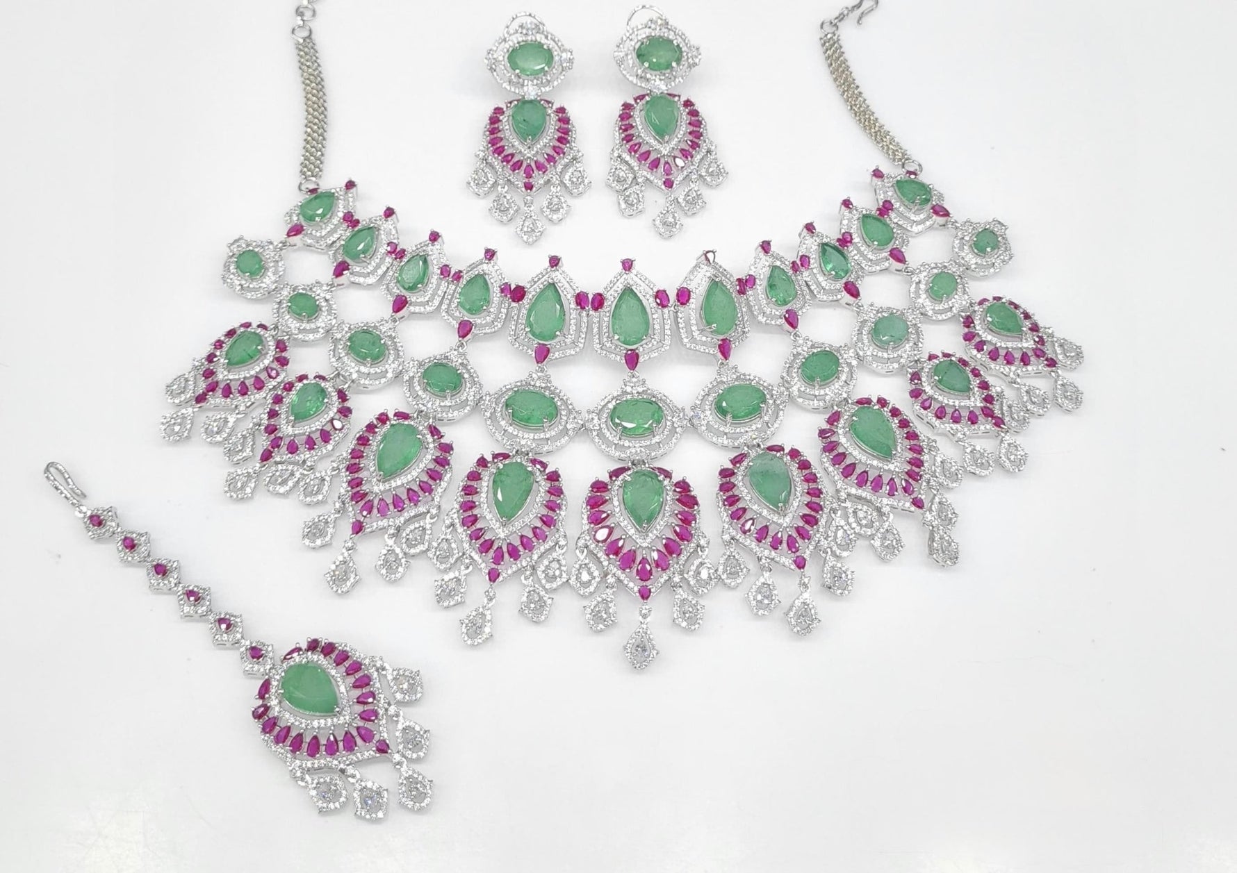 Cz Maharani Bride Set 07903 - KRISHNA'S SWETA JEWELLERY