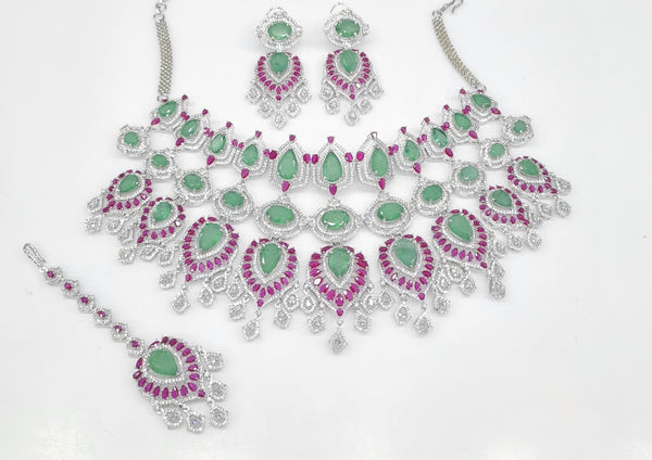 Cz Maharani Bride Set 07903 - KRISHNA'S SWETA JEWELLERY