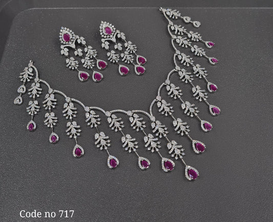 Cz Necklace 00995 - KRISHNA'S SWETA JEWELLERY
