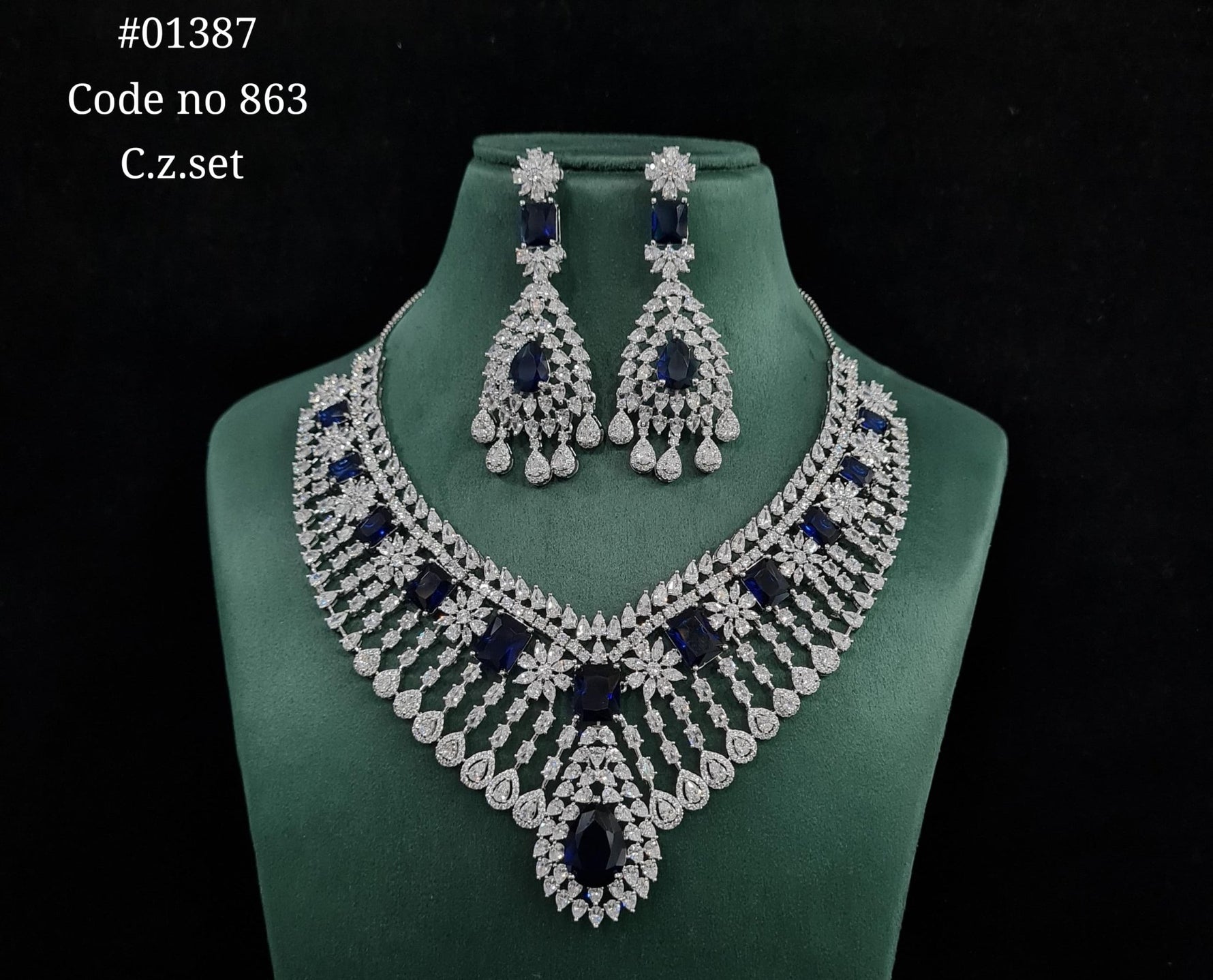 Cz Necklace 01387 - KRISHNA'S SWETA JEWELLERY