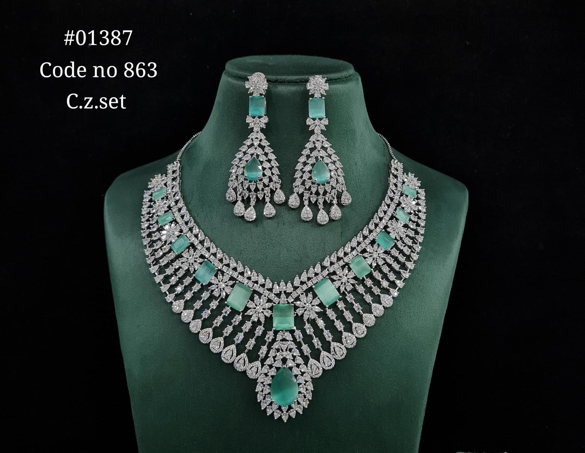 Cz Necklace 01387 - KRISHNA'S SWETA JEWELLERY