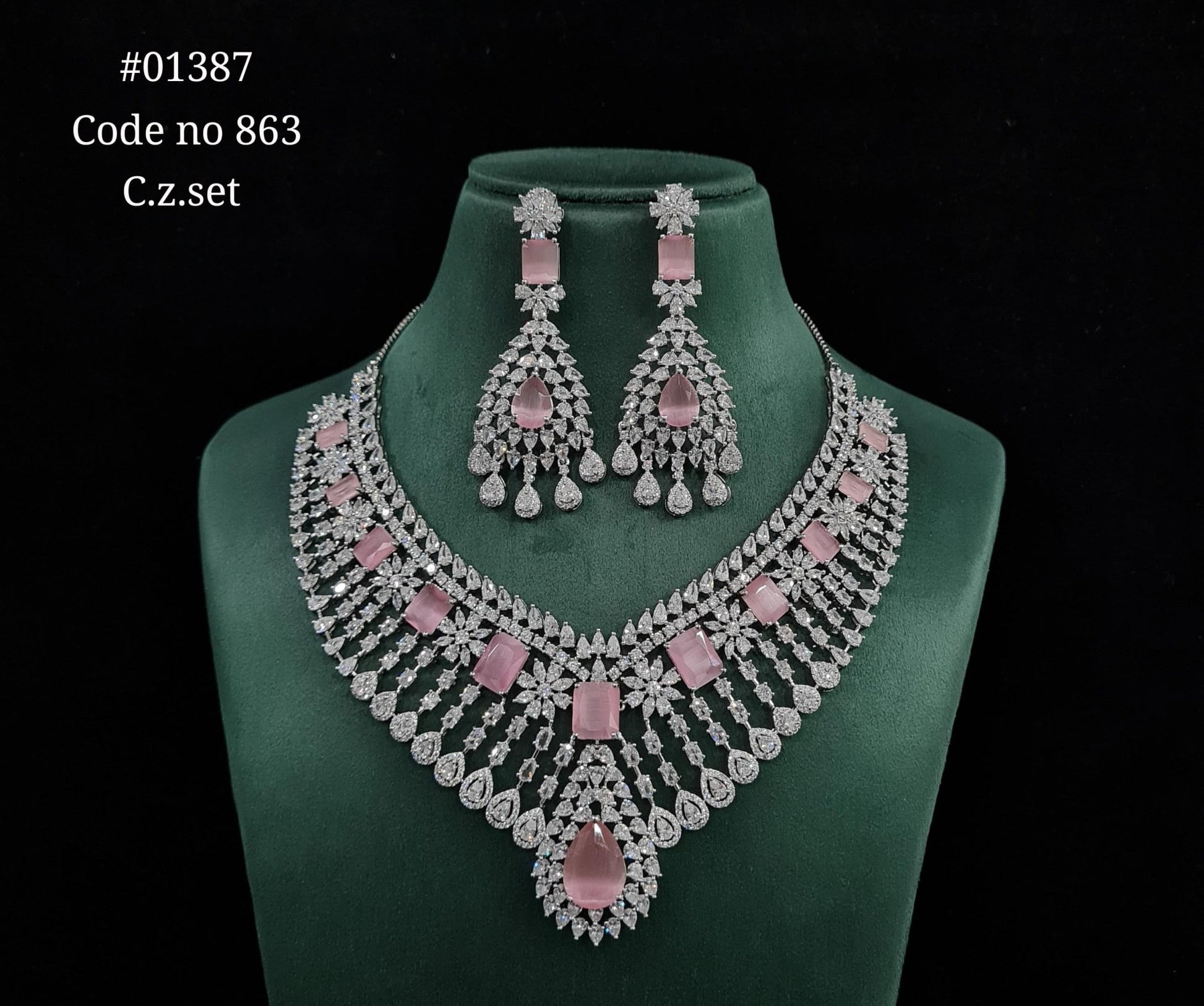 Cz Necklace 01387 - KRISHNA'S SWETA JEWELLERY