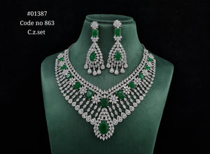Cz Necklace 01387 - KRISHNA'S SWETA JEWELLERY
