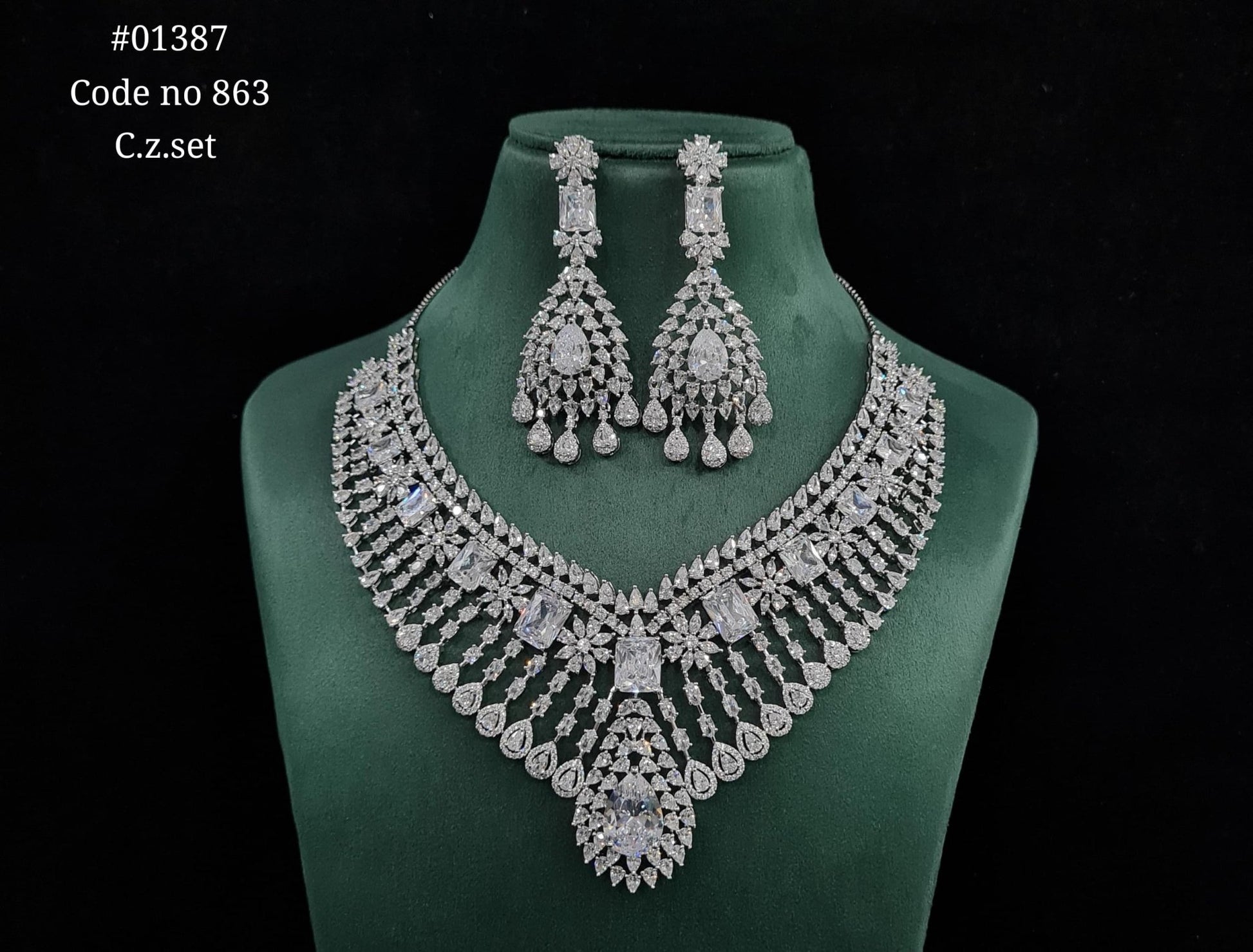 Cz Necklace 01387 - KRISHNA'S SWETA JEWELLERY