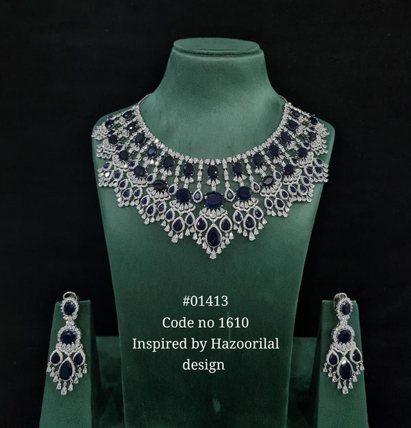 Cz Necklace 01413 - KRISHNA'S SWETA JEWELLERY