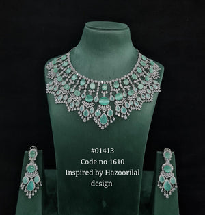 Cz Necklace 01413 - KRISHNA'S SWETA JEWELLERY