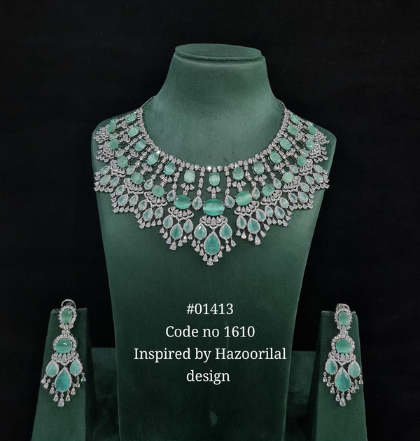 Cz Necklace 01413 - KRISHNA'S SWETA JEWELLERY