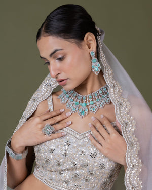 Cz Necklace 01413 - KRISHNA'S SWETA JEWELLERY