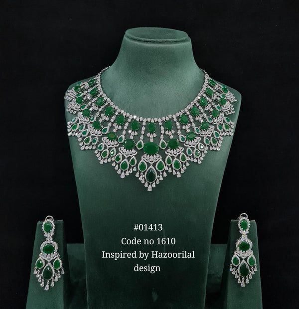 Cz Necklace 01413 - KRISHNA'S SWETA JEWELLERY