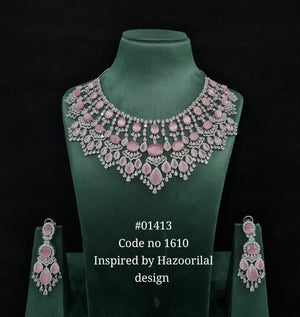 Cz Necklace 01413 - KRISHNA'S SWETA JEWELLERY