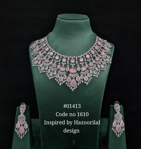 Cz Necklace 01413 - KRISHNA'S SWETA JEWELLERY