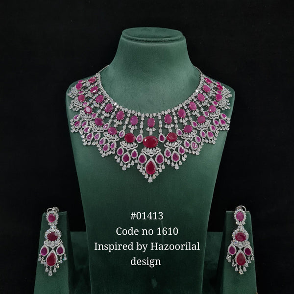 Cz Necklace 01413 - KRISHNA'S SWETA JEWELLERY