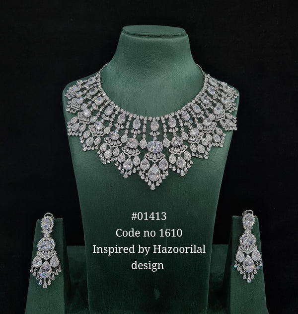 Cz Necklace 01413 - KRISHNA'S SWETA JEWELLERY