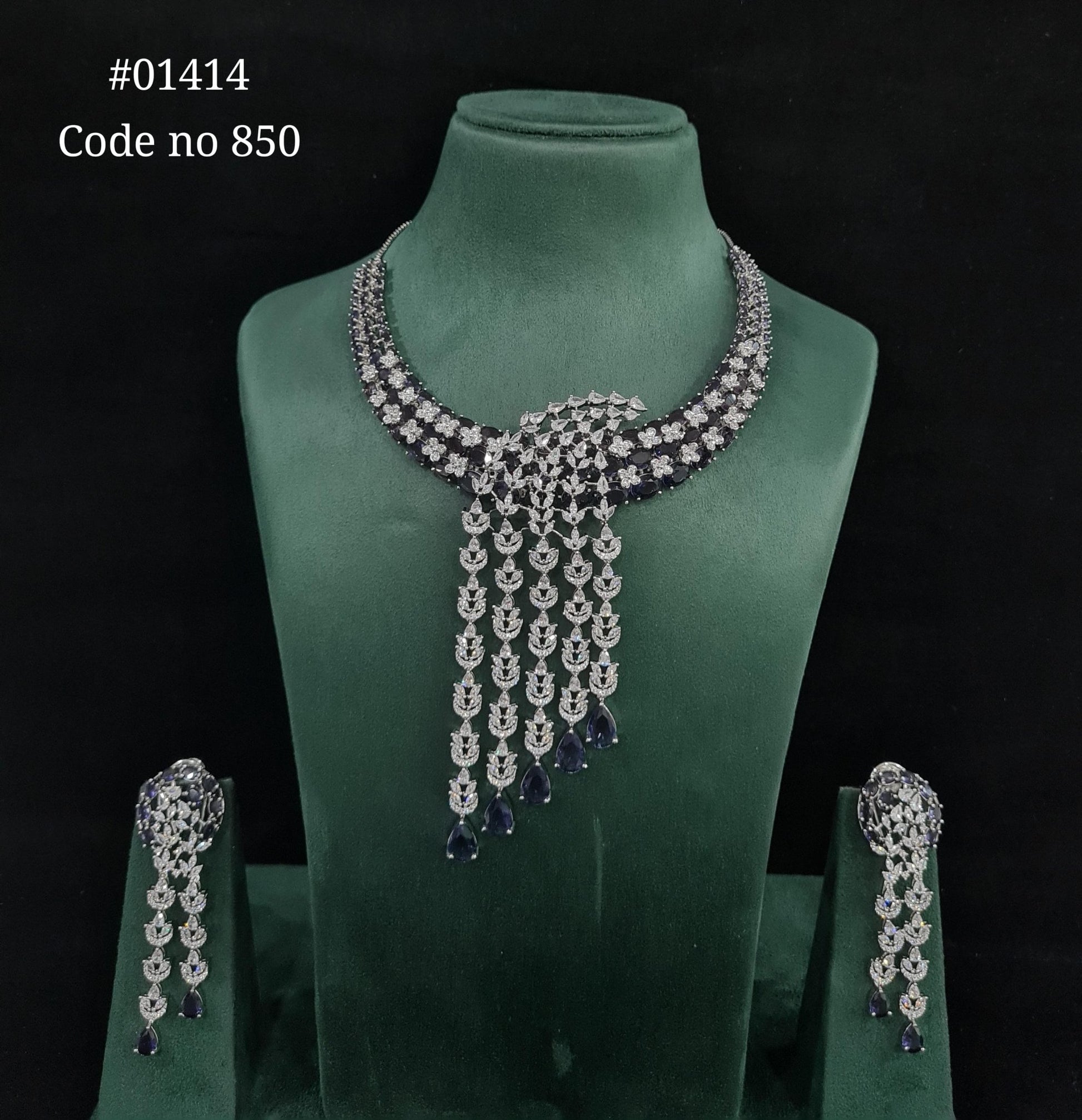 CZ necklace 01414 - KRISHNA'S SWETA JEWELLERY