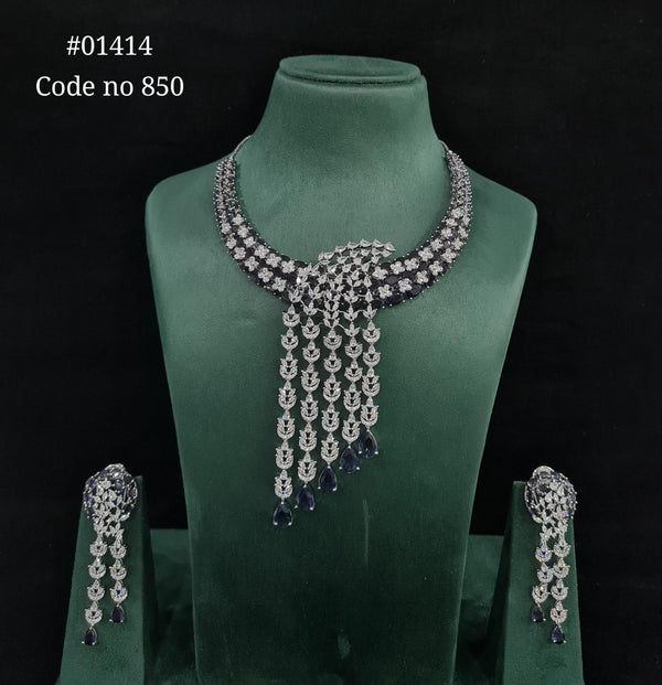 CZ necklace 01414 - KRISHNA'S SWETA JEWELLERY
