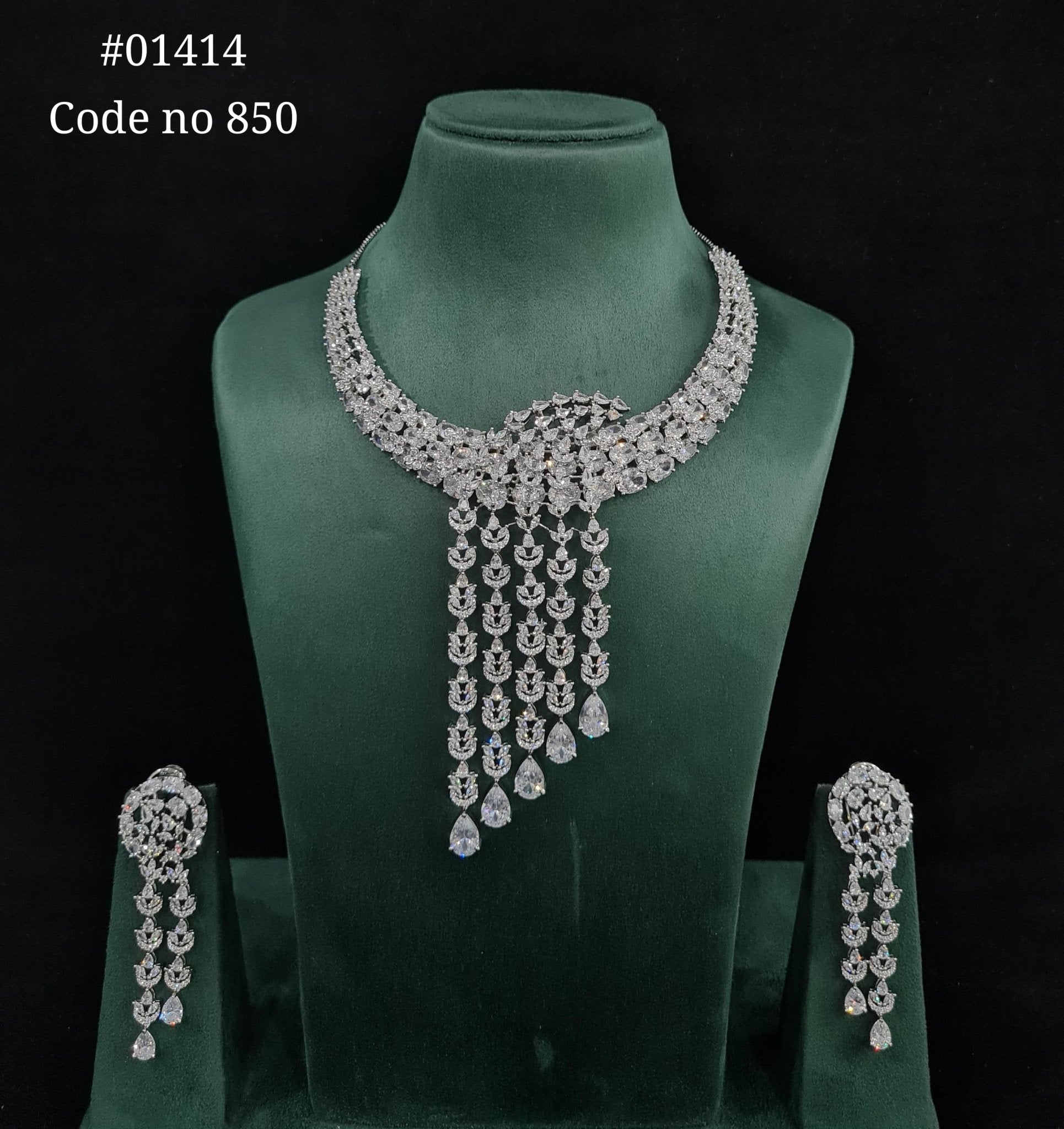 CZ necklace 01414 - KRISHNA'S SWETA JEWELLERY