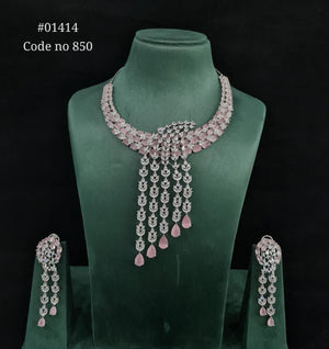 CZ necklace 01414 - KRISHNA'S SWETA JEWELLERY