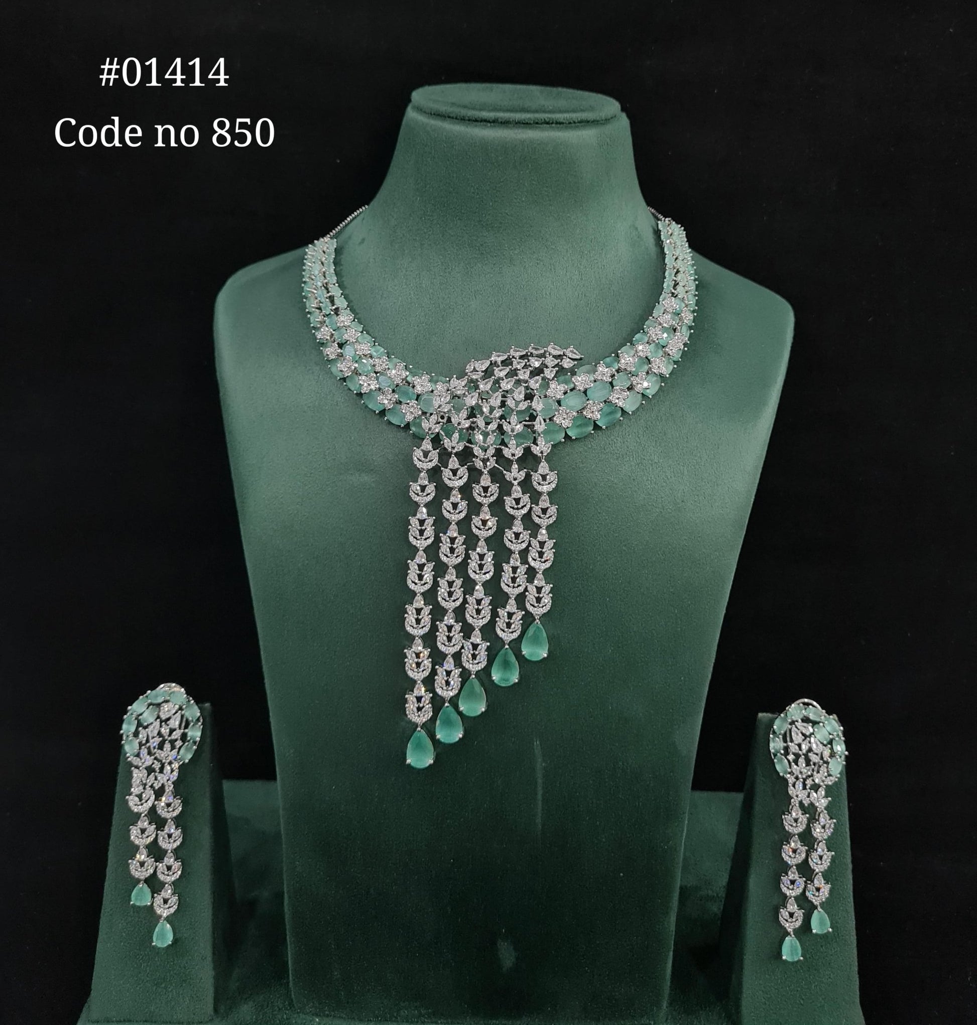 CZ necklace 01414 - KRISHNA'S SWETA JEWELLERY