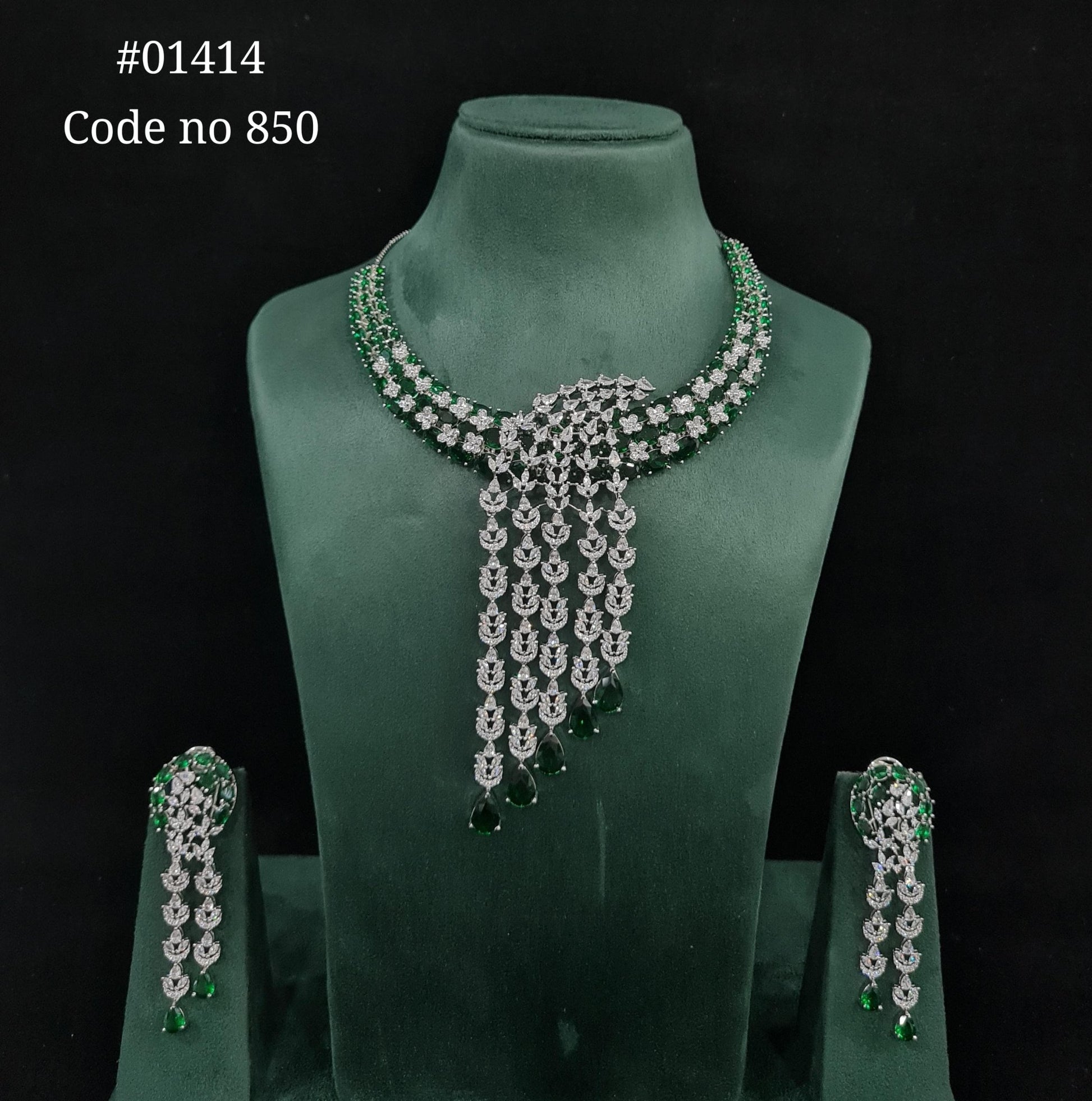 CZ necklace 01414 - KRISHNA'S SWETA JEWELLERY