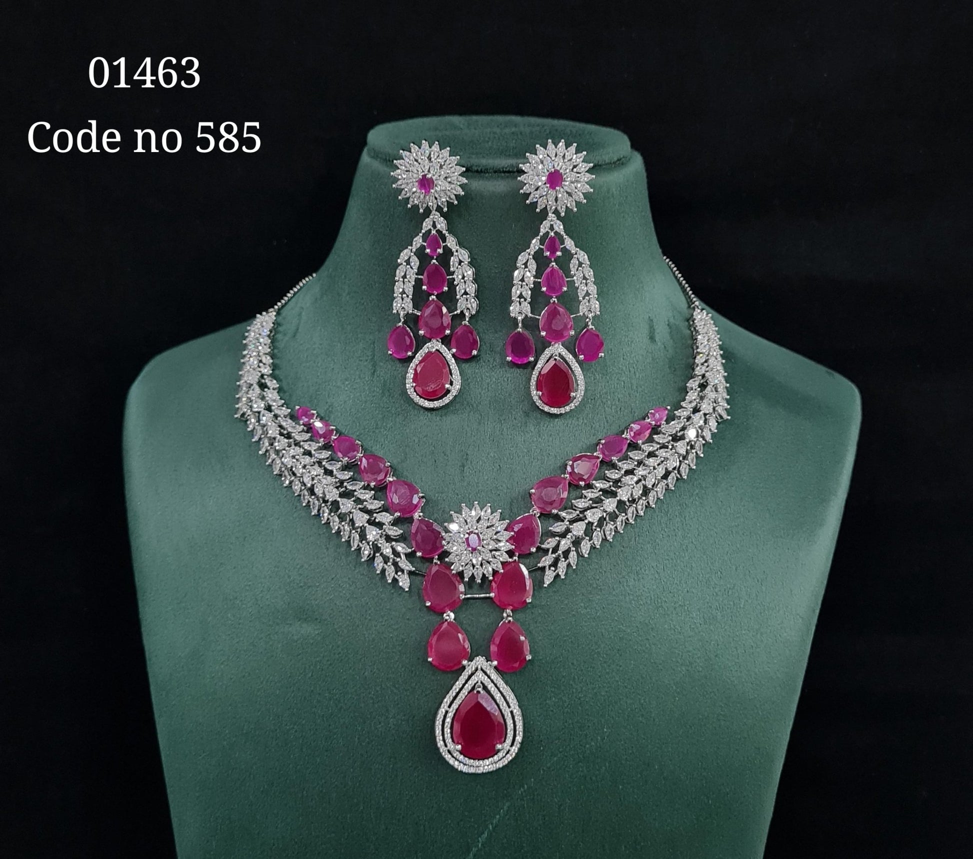 Cz Necklace 01463 - KRISHNA'S SWETA JEWELLERY