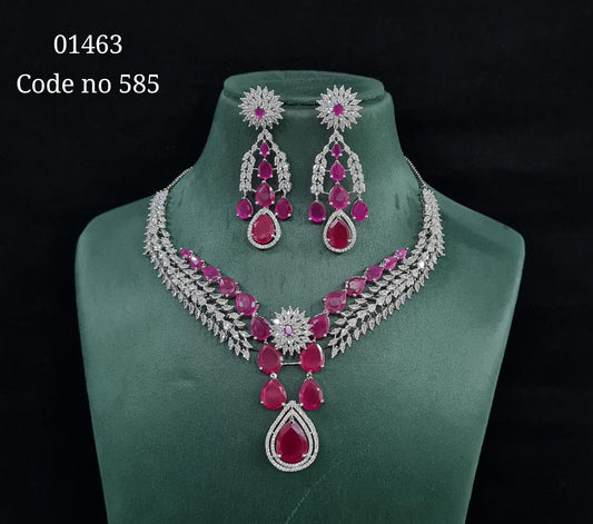 Cz Necklace 01463 - KRISHNA'S SWETA JEWELLERY