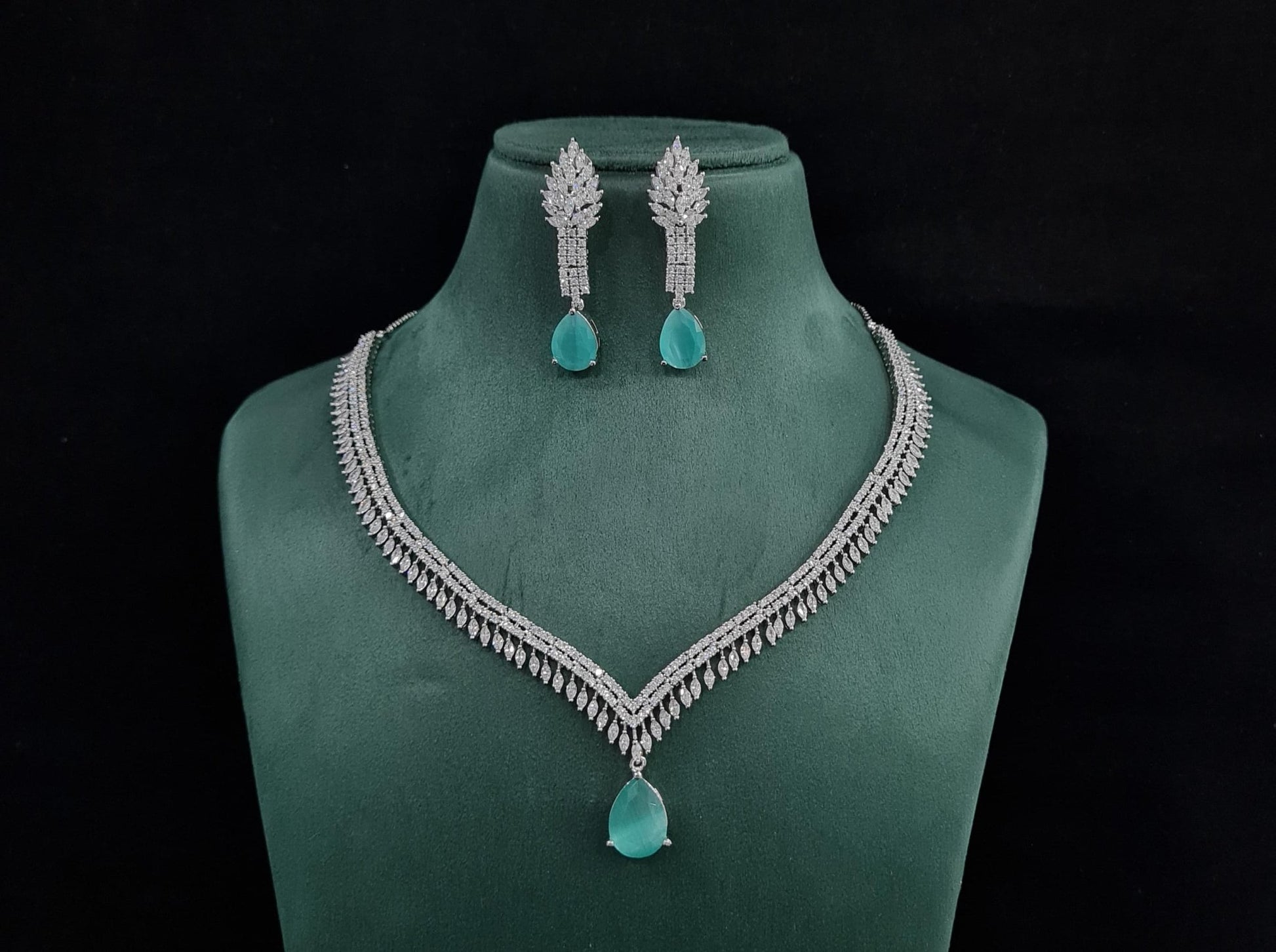 Cz necklace 01465 - KRISHNA'S SWETA JEWELLERY
