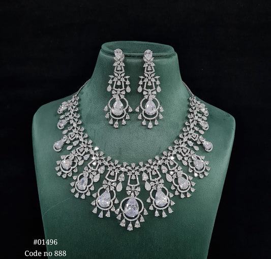 Cz necklace 01496 - KRISHNA'S SWETA JEWELLERY