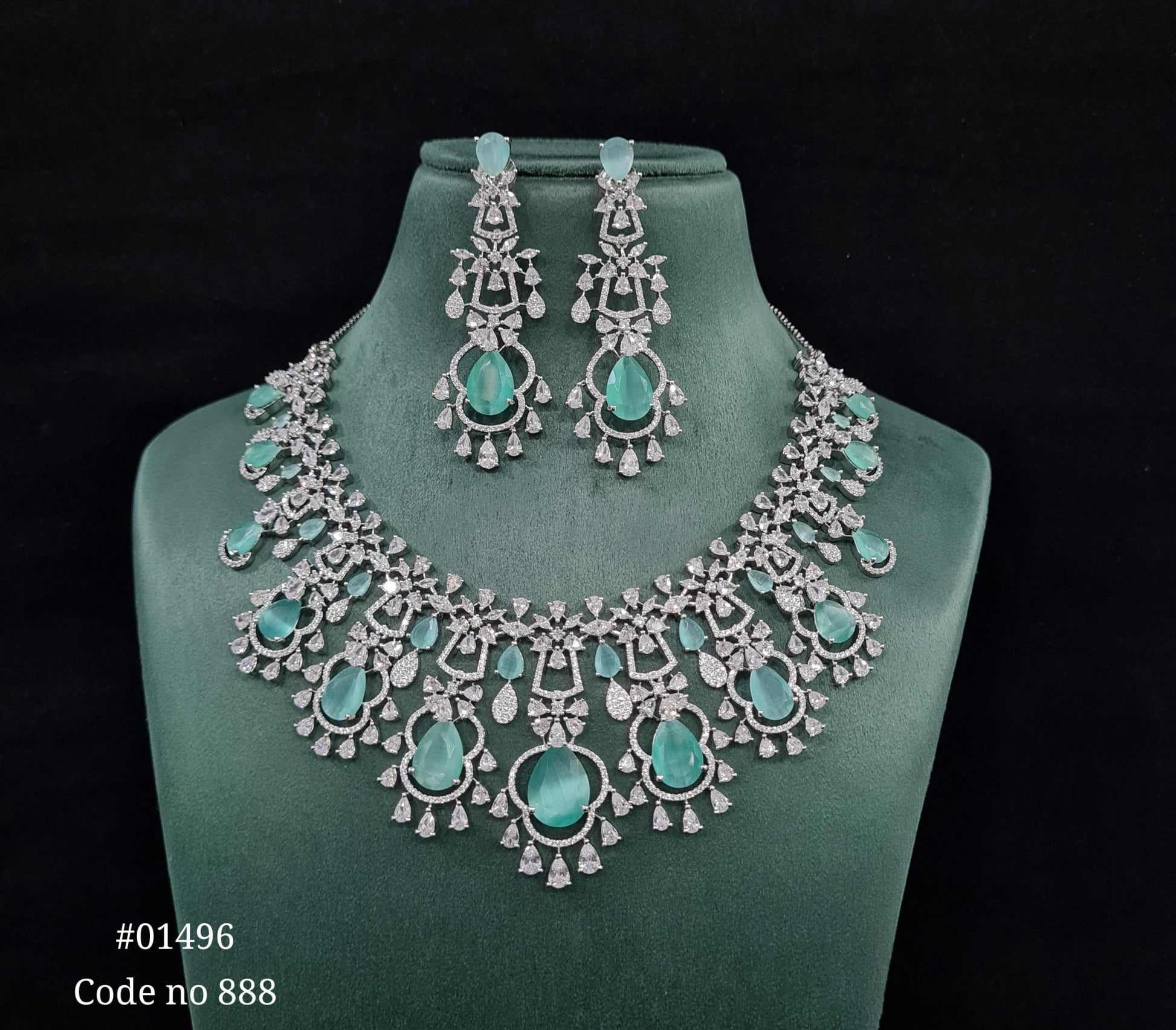 Cz necklace 01496 - KRISHNA'S SWETA JEWELLERY