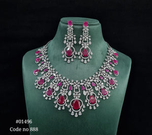 Cz necklace 01496 - KRISHNA'S SWETA JEWELLERY