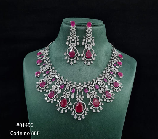 Cz necklace 01496 - KRISHNA'S SWETA JEWELLERY