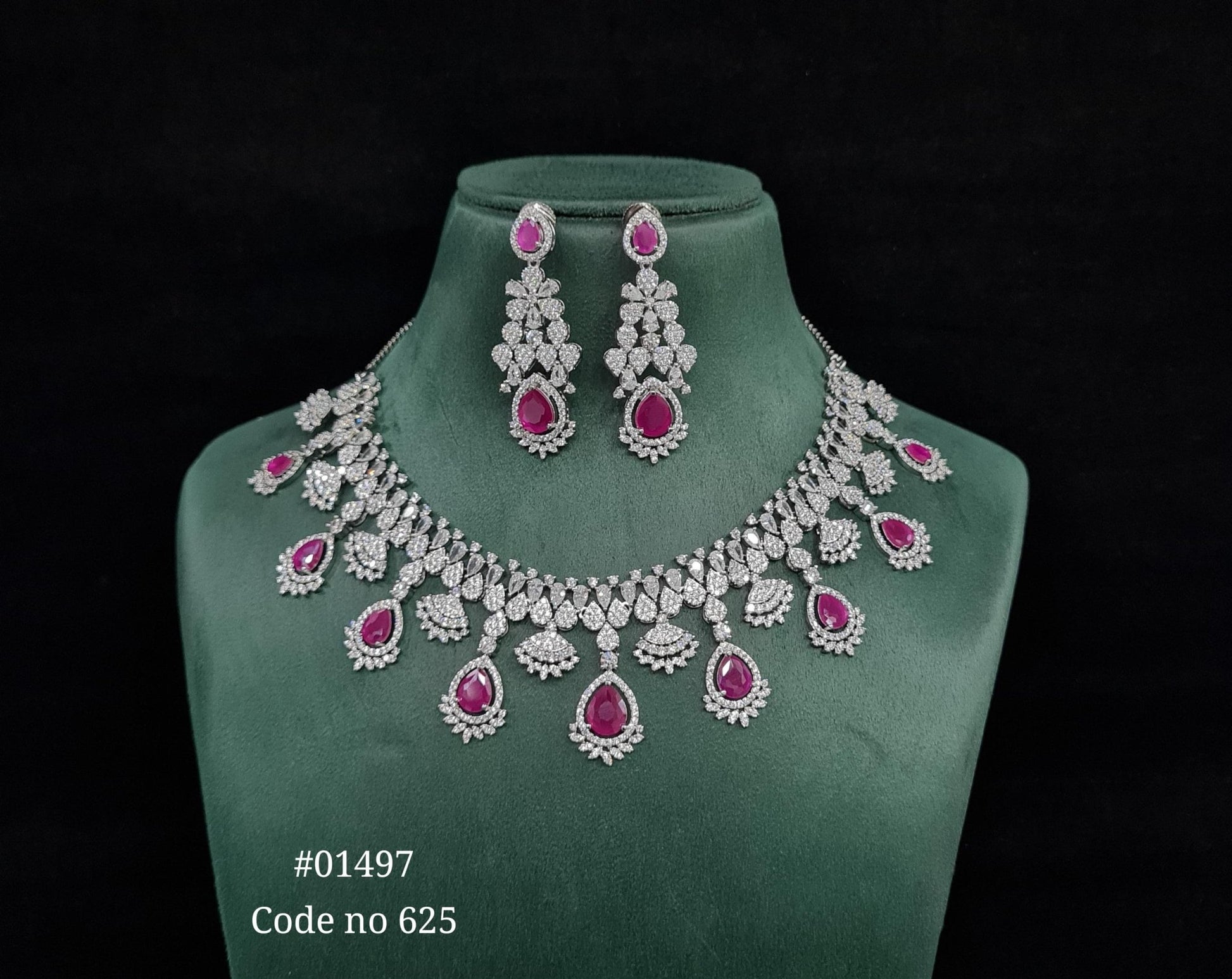 Cz necklace 01497 - KRISHNA'S SWETA JEWELLERY