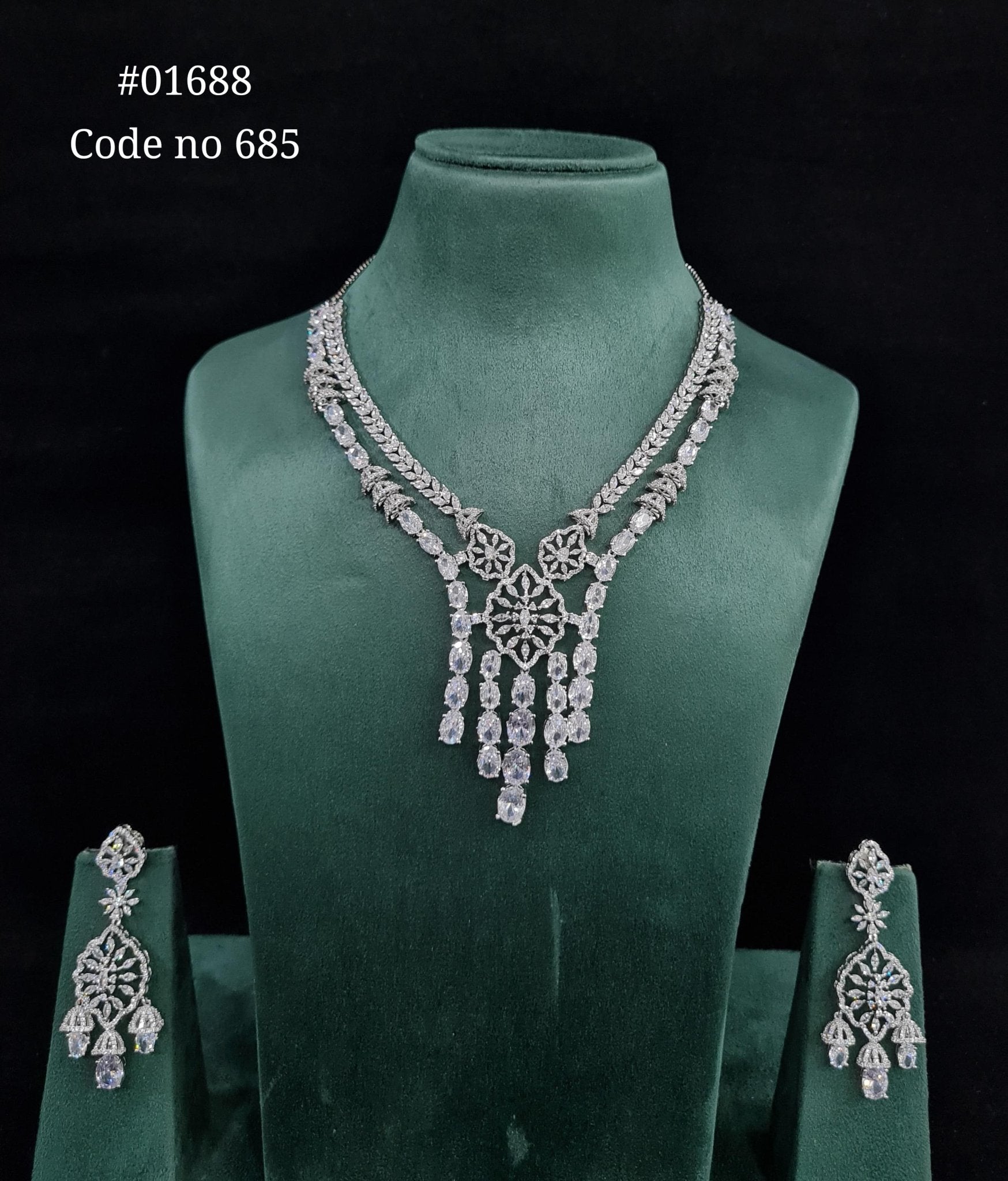 Cz necklace 01688 - KRISHNA'S SWETA JEWELLERY