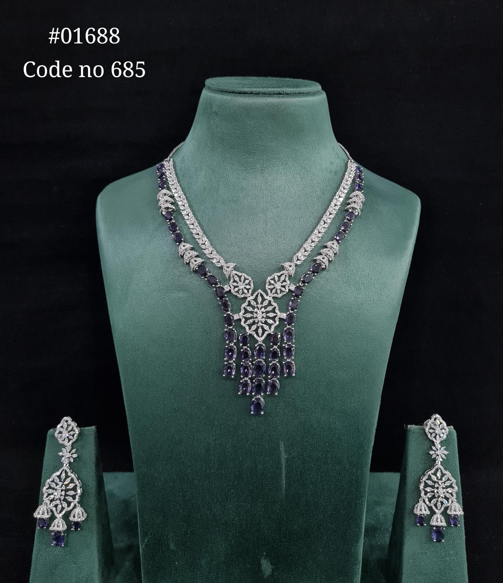 Cz necklace 01688 - KRISHNA'S SWETA JEWELLERY