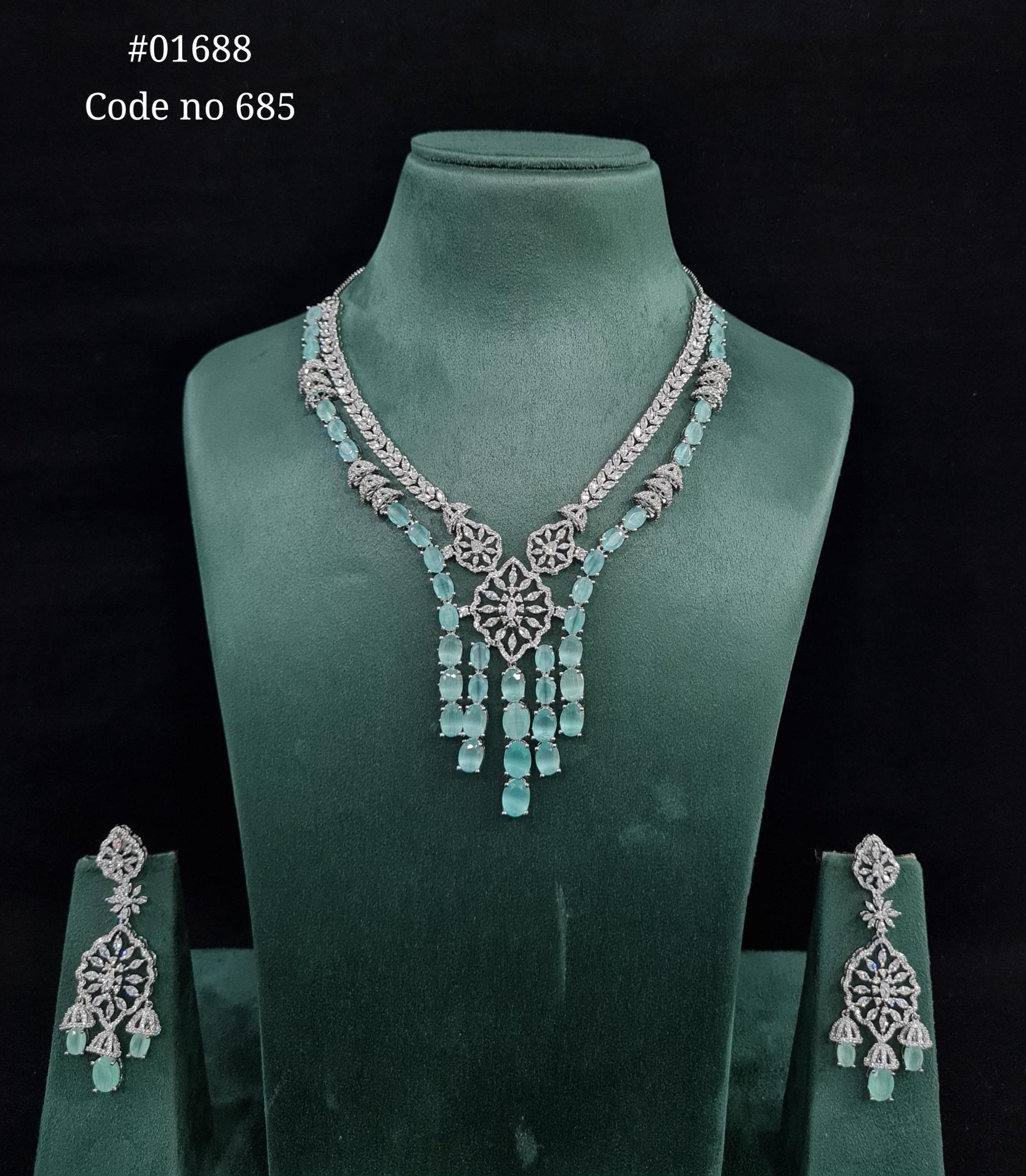 Cz necklace 01688 - KRISHNA'S SWETA JEWELLERY