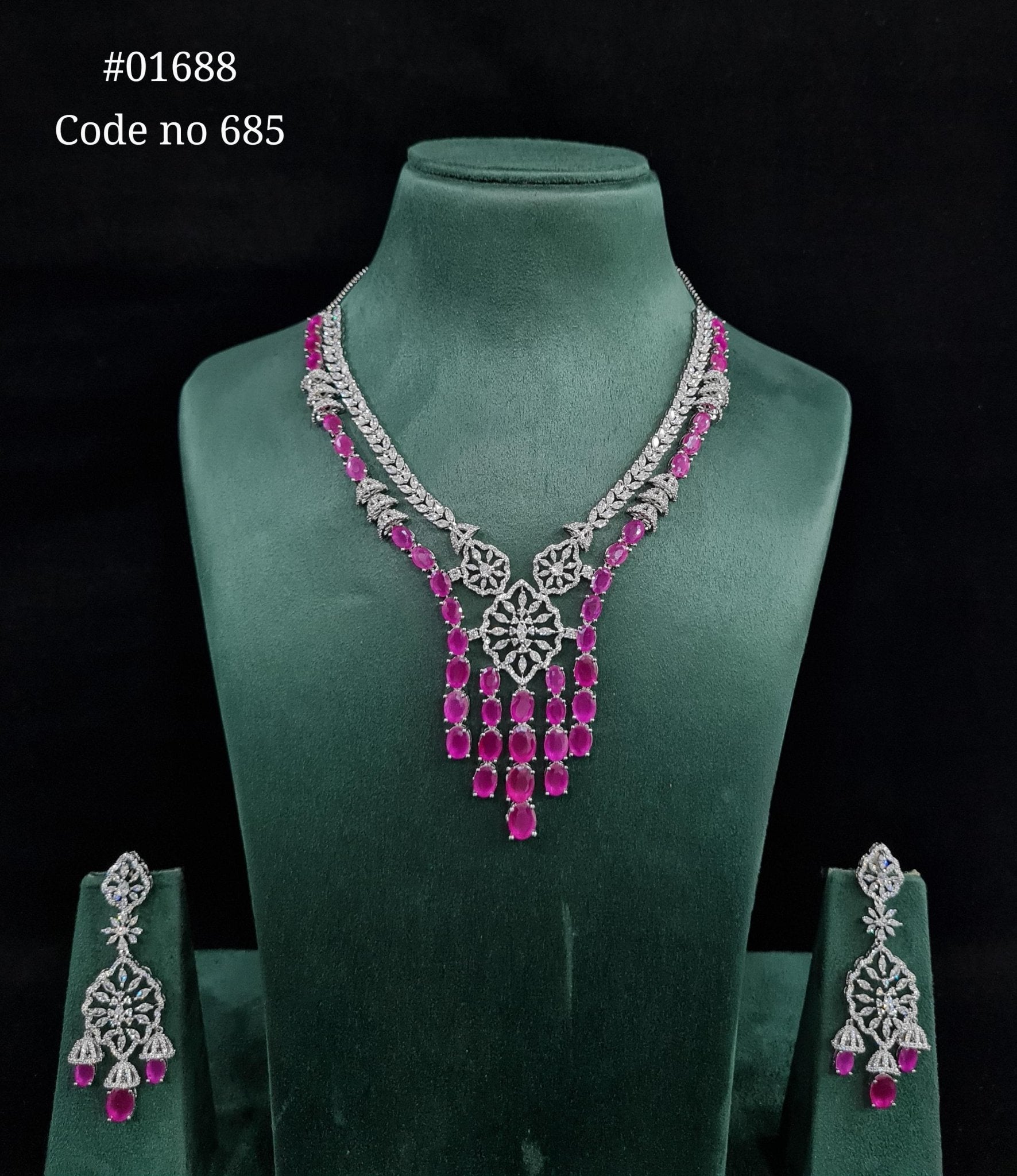 Cz necklace 01688 - KRISHNA'S SWETA JEWELLERY